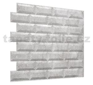 Obkladové panely 3D PVC 11043, cena za kus, rozmer 595 x 560 mm, METRO 3D SILVER, IMPOL TRADE