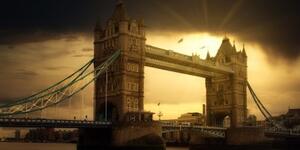 Obraz západ slnka nad Tower Bridge - 100x50