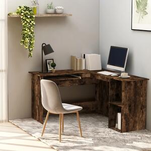 Maison Exclusive - Rohový písací stôl z dymového dubu 120x140x75 cm Drevený materiál