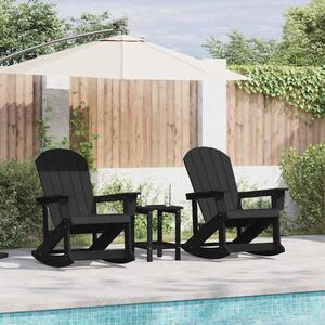 Maison Exclusive – Dva hojdacie kreslá Adirondack, čierna farba, materiál HDPE