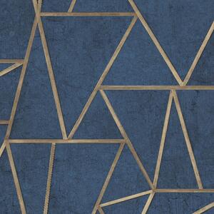 Vliesové tapety na stenu IMPOL G.D. EP3704, rozmer 10,05 m x 0,53 m, SOHO modré so zlatými švami, GRANDECO