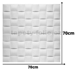 Samolepiace penové 3D panely 0031, cena za kus, rozmer 69,5 x 69,5 cm, 3D plaid biely, IMPOL TRADE