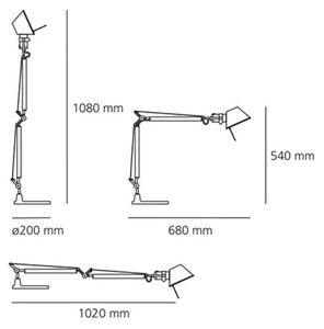 Artemide AR A005940+AR A00861 SADA - Stolová lampa TOLOMEO MINI 1xE27/70W/230V