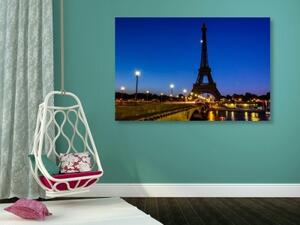 Obraz Eiffelova veža v noci - 120x80