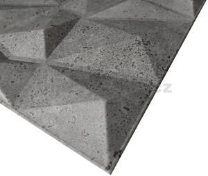 Stropné panely 3D XPS 0042, cena za kus, rozmer 50 cm x 50 cm, DIAMANT BETÓN tmavo sivý, IMPOL TRADE
