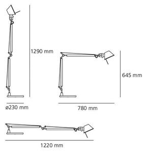 Artemide AR A001000+AR A004030 KOMPLET - Stolná lampa 1xE27/70W/230V