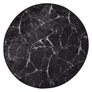 Čierna kúpeľňová predložka ø 100 cm Marble – Foutastic