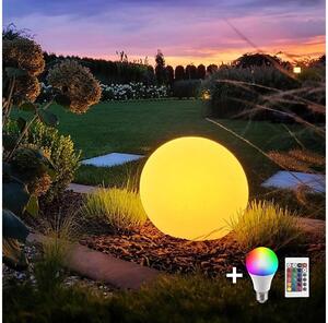 LED RGB Stmievateľná vonkajšia lampa GLOBO 1xE27/8,5W/230V pr. 30 cm IP44 + DO