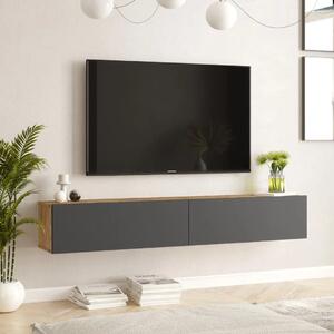 Závesný TV stolík Houseland Flipo borovica Atlantic/antracitový sivý