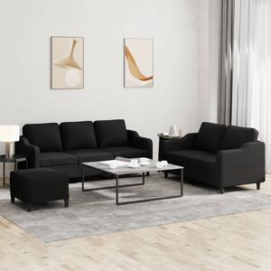 Maison Exclusive – 3-dielna sedacia súprava s vankúšmi, čierna látka