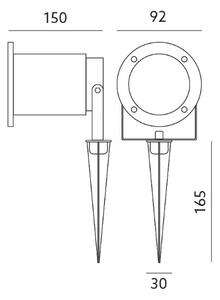LED Vonkajšie svietidlo BLAKE 2 GU10/6W/230V IP65