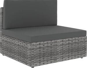 Maison Exclusive – 11-dielna záhradná súprava s vankúšmi, sivá, polyratan