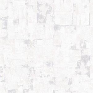 Vliesové tapety na stenu Finesse 10179-31, rozmer 10,05 m x 0,53 m, stierkovaná omietkovina krémovo biela so striebornými odleskami, Erismann