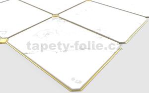 Obkladové panely 3D PVC 81115, cena za kus, rozmer 947 x 635 mm, hrúbka 0,6 mm, mramor biely so zlatou špárou, REGUL
