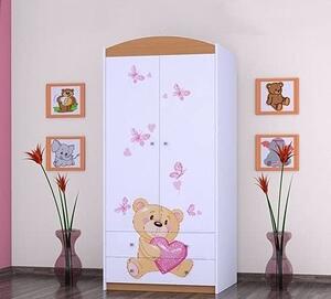 BDW Šatníková skriňa, 2 dvere, 2 zásuvky, šatníková skriňa, 180x90 cm, buk