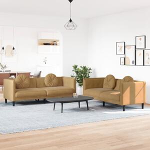 Maison Exclusive – 2-dielna sedacia súprava s vankúšmi, hnedý zamat