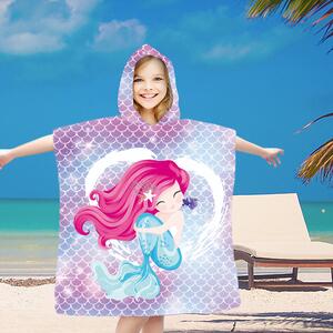 Detské pončo MERMAID ružové 60x120 cm