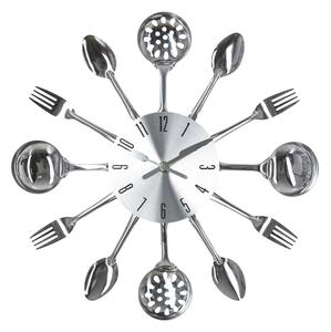 Nástenné hodiny Cutlery, chrómová