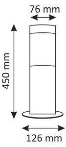 Vonkajšia lampa LIVIA 1xE27/10W/230V 45 cm IP44 strieborná