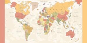 Obraz podrobná mapa sveta - 100x50
