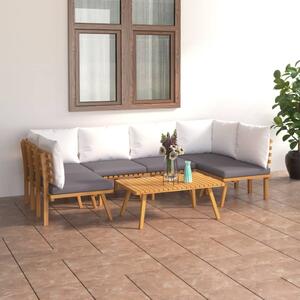 Maison Exclusive – 7-dielna záhradná súprava s vankúšmi z masívneho dreva akácie