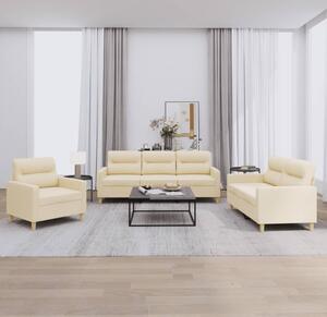 Maison Exclusive – 3-dielna sedacia súprava s vankúšmi, krémová látka
