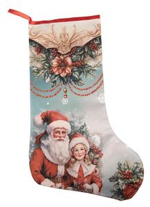 Vianočná pančucha Santa s dievčatkom L - 29*1*48 cm - Clayre & Eef