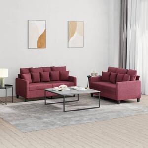 Maison Exclusive – 2-dielna sedacia súprava s vankúšmi, vínovočervená látka
