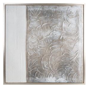 Dekorstudio Dekoračný obraz na plátne s motívom abstraktného reliéfu 80x80cm - biely