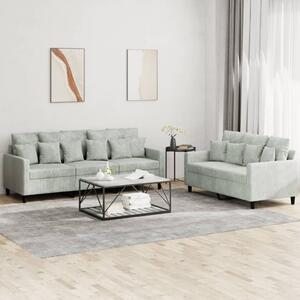 Maison Exclusive – 2-dielna sedacia súprava s vankúšmi, svetlosivý zamat