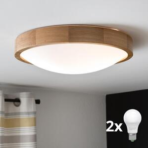 Brilagi - LED Stropné svietidlo CARVALHO SLIM 2xE27/60W/230V dub pr. 37 cm