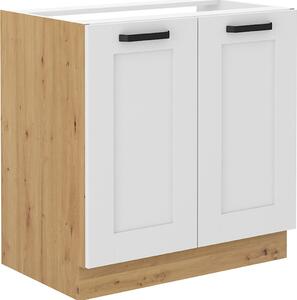 Kondela Drezová kuchynská skrinka Lula 80 ZL 2F BB - biela / dub artisan