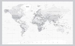 Obraz klasická čiernobiela mapa so šedým okrajom - 60x40