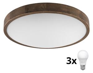 Brilagi - LED Stropné svietidlo CARVALHO SLIM 3xE27/60W/230V dub orech pr. 47 cm