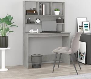 Maison Exclusive - písací stôl s policou betónovo sivý 102x45x148 cm drevený materiál