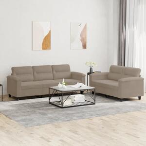 Maison Exclusive – 2-dielna sedacia súprava s vankúšmi, farba taupe, mikrovlákno