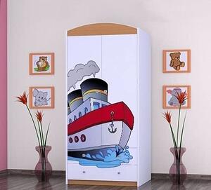 BDW Šatníková skriňa, 2 dvere, 2 zásuvky, šatníková skriňa, 180x90 cm, buk