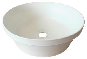 Keramické umývadlo na dosku MADA-MW v matnej bielej farbe, priemer 40 cm