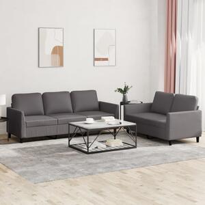 Maison Exclusive – 2-dielna sedacia súprava s vankúšmi, sivá umelá koža