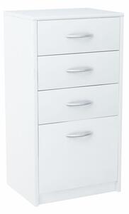 Komoda Meblando so 4 zásuvkami, V 85 cm, Š 45 cm, H 35 cm, komoda do obývačky alebo predsiene, biela
