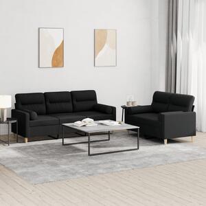 Maison Exclusive – 2-dielna sedacia súprava s vankúšmi, čierna látka