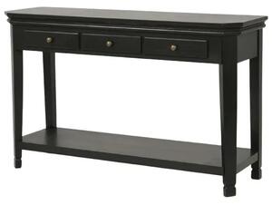 LivinHill Konzolový stolík Cesena 128 cm z masívu čierny