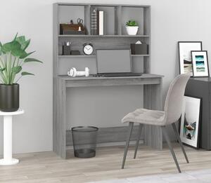 Maison Exclusive - Písací stôl s policou Šedá Sonoma 102x45x148 cm Drevený materiál