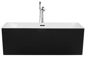 Voľne stojaca vaňa čierna biela 170 x 81 cm obdĺžnikový tvar pre 1 osobu moderný štýl kúpeľňa