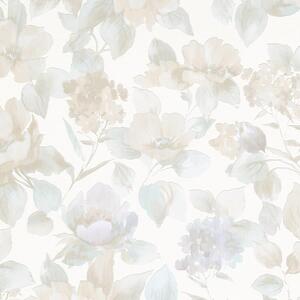 Vliesové tapety na stenu Charisma 10250-09, rozmer 10,05 m x 0,53 m, kvety na krémovo bielom podklade, Erismann