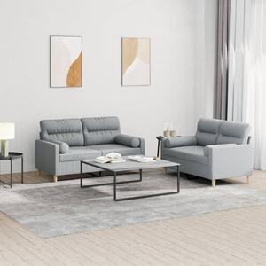 Maison Exclusive – 2-dielna sedacia súprava s vankúšmi, svetlosivá látka