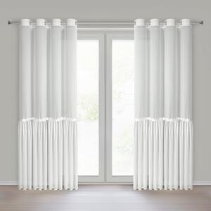 Dekorstudio Vianočná záclona s vyšívanými vločkami 140x250cm - biela