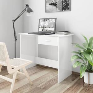 Maison Exclusive - písací stôl, lesklá biela farba, 100 × 50 × 76 cm, drevený materiál