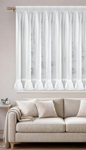 Dekorstudio Vianočná záclona s vyšívanými vločkami 350x160cm - biela