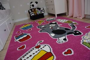 Dywany Lusczow Kusový koberec KIDS torta ružový C415